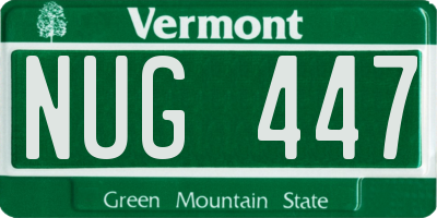VT license plate NUG447
