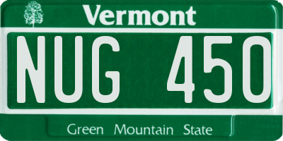 VT license plate NUG450