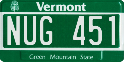 VT license plate NUG451