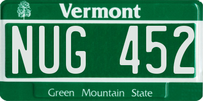 VT license plate NUG452