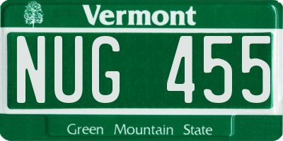 VT license plate NUG455