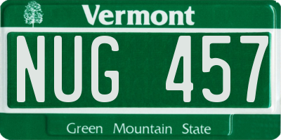 VT license plate NUG457