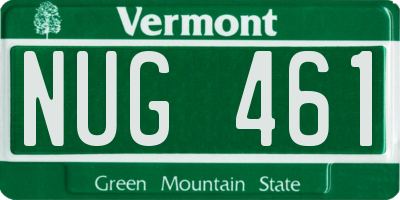 VT license plate NUG461