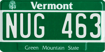 VT license plate NUG463