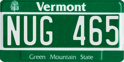 VT license plate NUG465