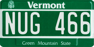 VT license plate NUG466