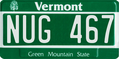 VT license plate NUG467