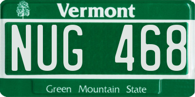 VT license plate NUG468