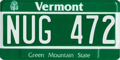 VT license plate NUG472