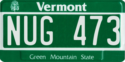 VT license plate NUG473