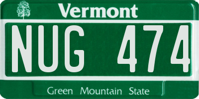 VT license plate NUG474