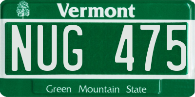 VT license plate NUG475