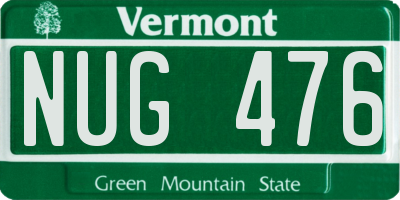 VT license plate NUG476