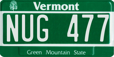 VT license plate NUG477