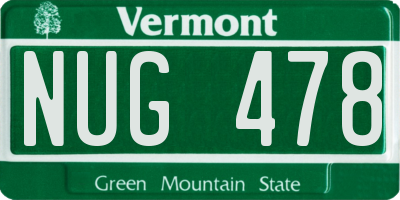 VT license plate NUG478