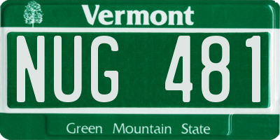 VT license plate NUG481