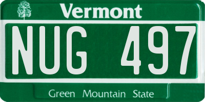VT license plate NUG497