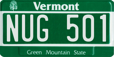 VT license plate NUG501