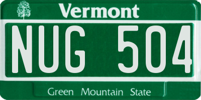 VT license plate NUG504