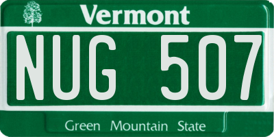 VT license plate NUG507
