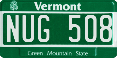 VT license plate NUG508
