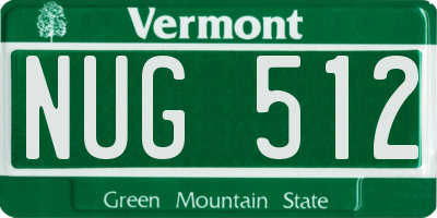 VT license plate NUG512