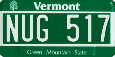 VT license plate NUG517