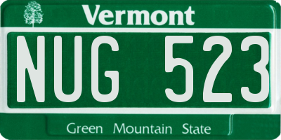 VT license plate NUG523