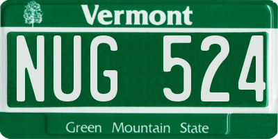 VT license plate NUG524