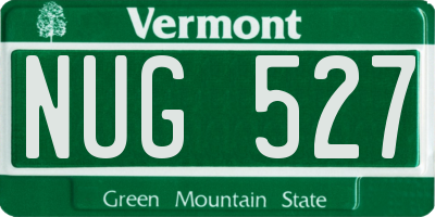VT license plate NUG527