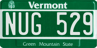 VT license plate NUG529