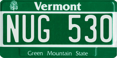 VT license plate NUG530