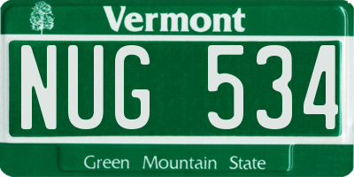 VT license plate NUG534