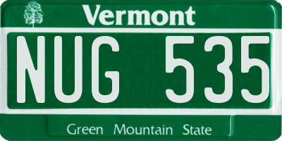 VT license plate NUG535