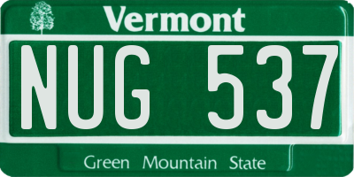 VT license plate NUG537