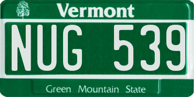 VT license plate NUG539