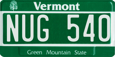 VT license plate NUG540