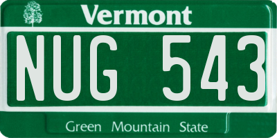 VT license plate NUG543