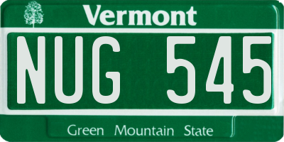 VT license plate NUG545