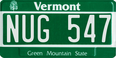 VT license plate NUG547
