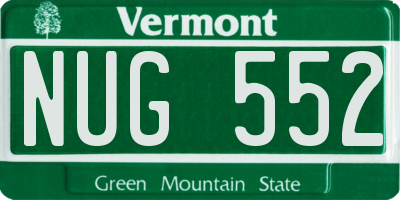 VT license plate NUG552