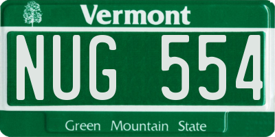 VT license plate NUG554