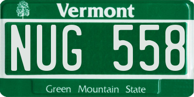VT license plate NUG558