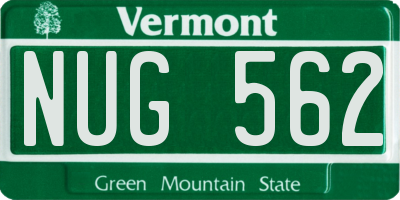 VT license plate NUG562