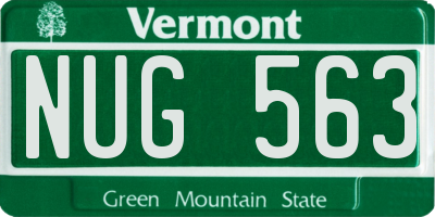 VT license plate NUG563