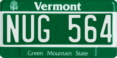 VT license plate NUG564