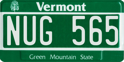 VT license plate NUG565