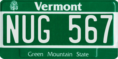 VT license plate NUG567