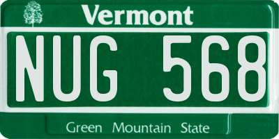VT license plate NUG568