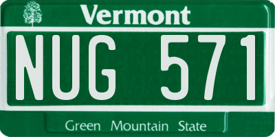 VT license plate NUG571